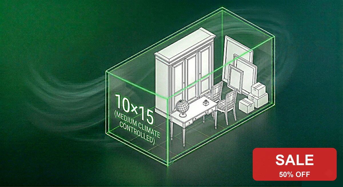 10x15 Climate Controlled storage unit